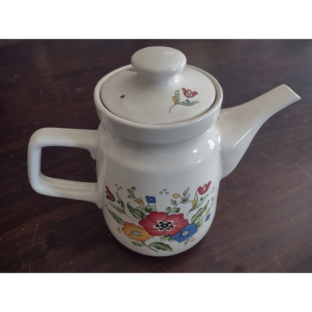 Stoneware Teapot Floral Design